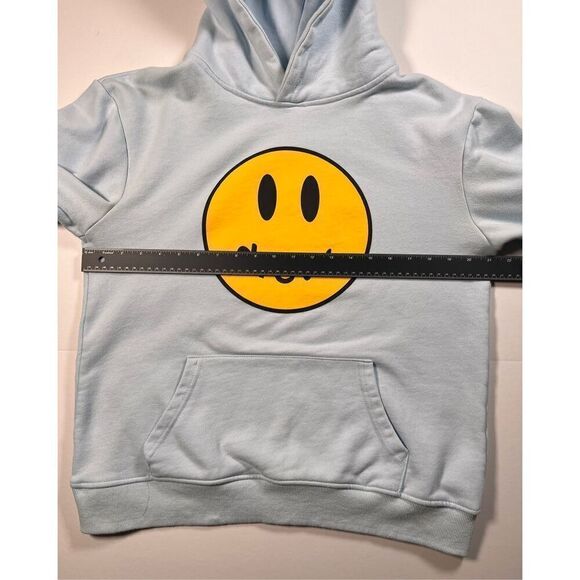 Drew Skatehouse Mascot Hoodie Light Blue Womens Large Smiley Face Justin Bieber - Picture 8 of 10